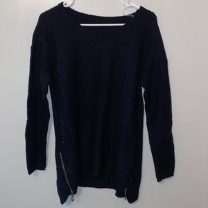Charlotte Russe | Knitted Black Sweater with Zippers